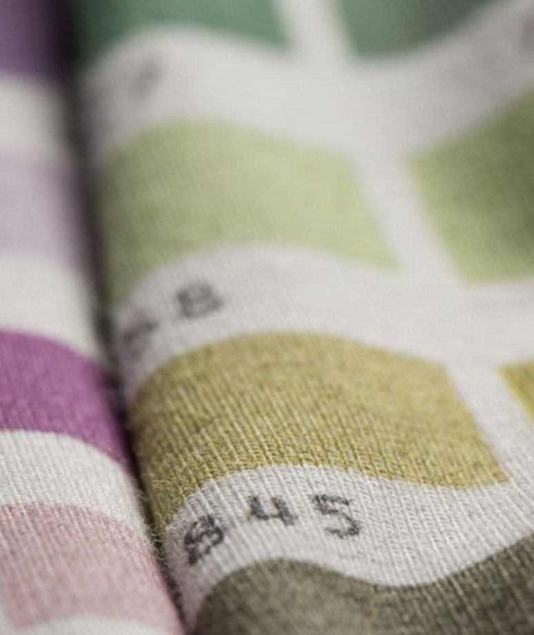 detalle tejido carta de color círculo textil