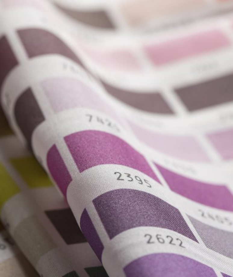 detalle tejido carta de color círculo textil